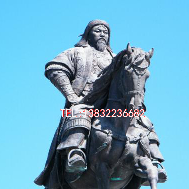 成吉思汗雕像 历史人物成吉思汗 加工定制汉白玉成吉思汗雕像