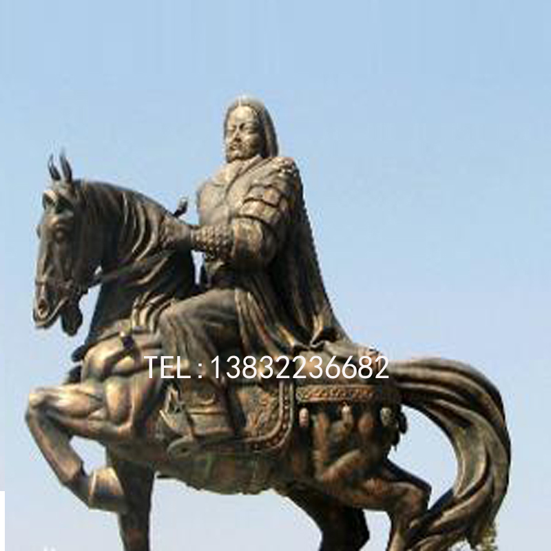加工定制汉白玉石材历史人物成吉思汗雕像 成吉思汗肖像